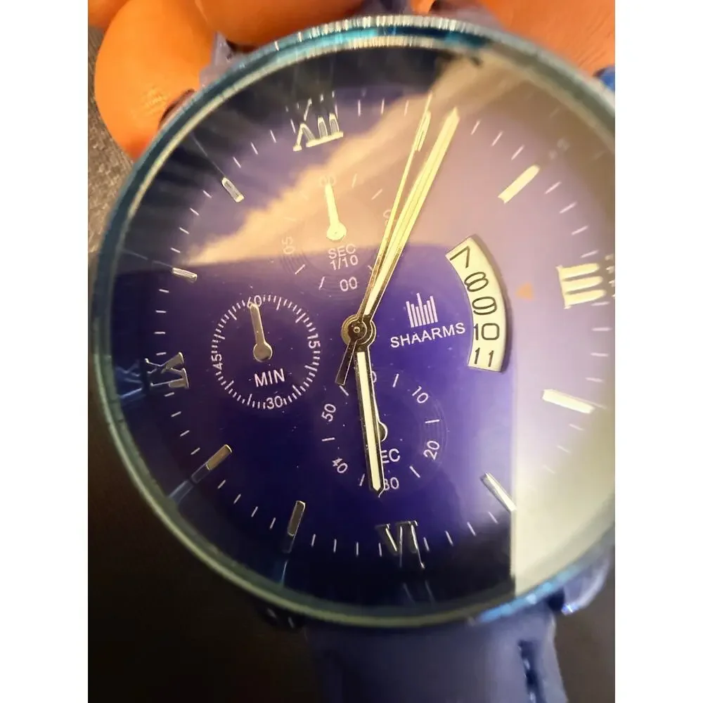 Shaarms Blue Men’s Fashion Watch WORKS